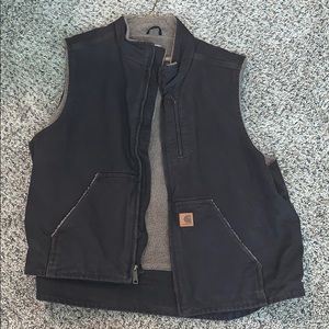 Carhartt dark brown/khaki Sherpa lined vest